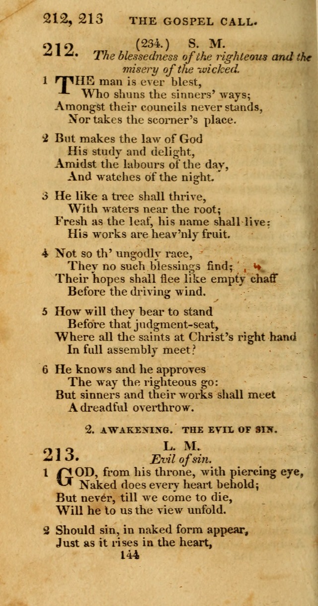 Hymns, Selected and Original: for public and private worship (1st ed.) page 144