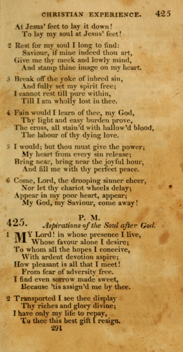 Hymns, Selected and Original: for public and private worship (1st ed.) page 291