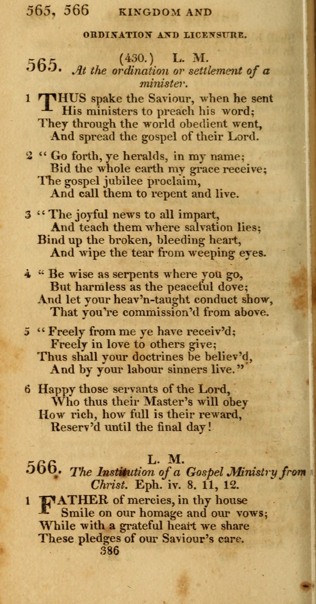 Hymns, Selected and Original: for public and private worship (1st ed.) page 386