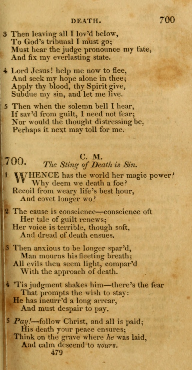 Hymns, Selected and Original: for public and private worship (1st ed.) page 479