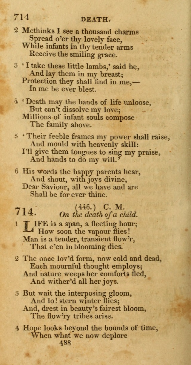 Hymns, Selected and Original: for public and private worship (1st ed.) page 488