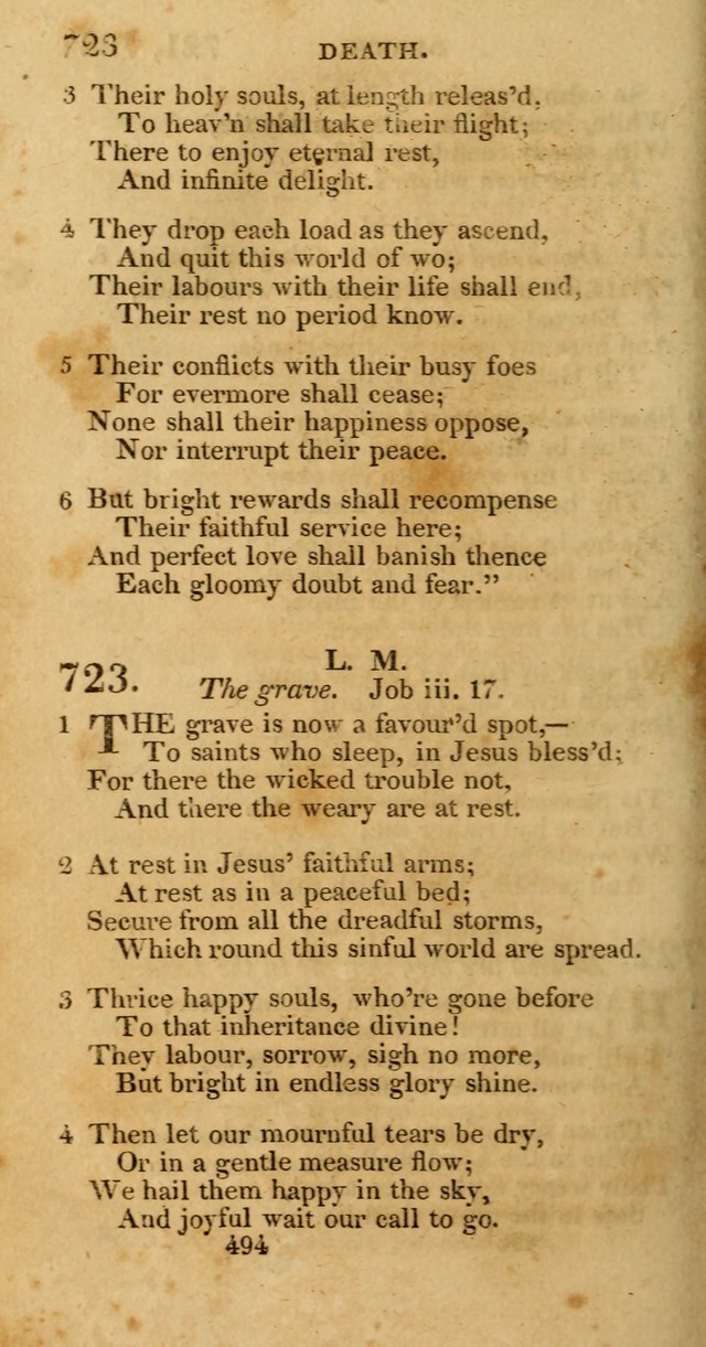 Hymns, Selected and Original: for public and private worship (1st ed.) page 494