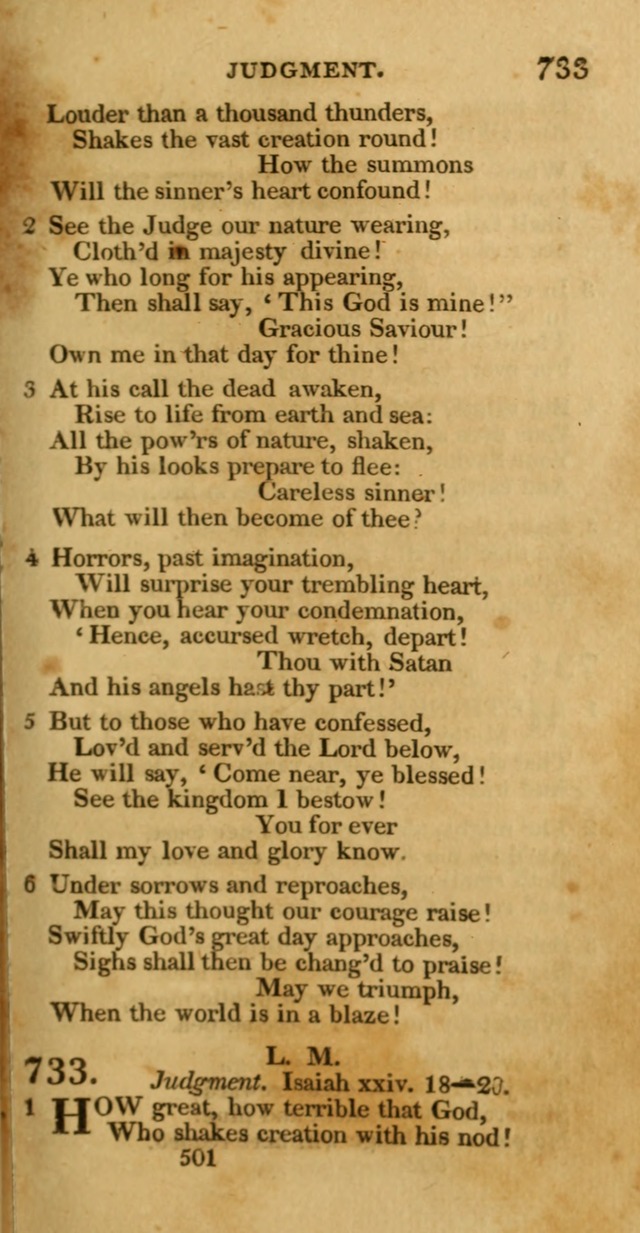 Hymns, Selected and Original: for public and private worship (1st ed.) page 501