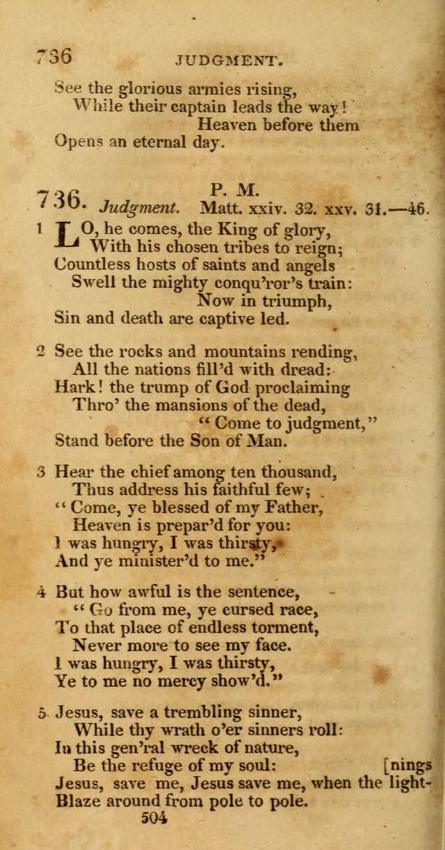 Hymns, Selected and Original: for public and private worship (1st ed.) page 504