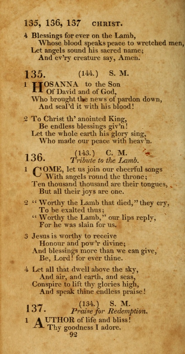Hymns, Selected and Original: for public and private worship (1st ed.) page 92