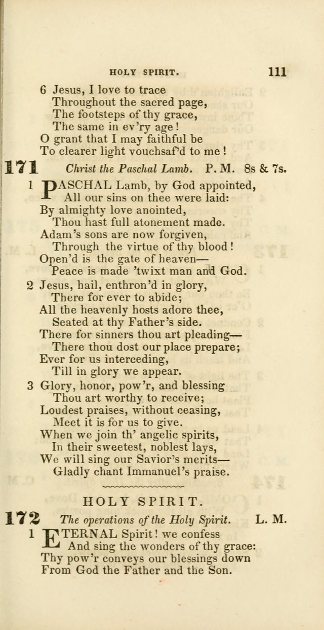 Hymns: selected and original, for public and private worship (60th ed., 1st rev. ed.) page 111