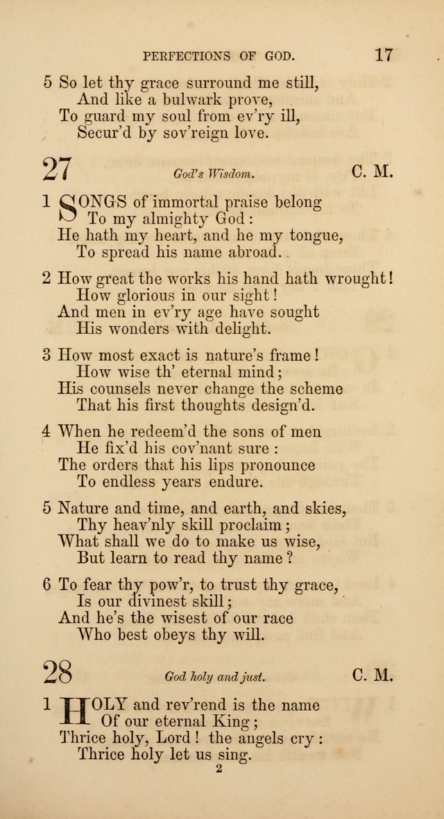 Hymns: selected and original, for public and  private worship (4th ed. 3rd rev. ed.) page 17