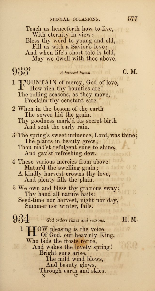 Hymns: selected and original, for public and  private worship (4th ed. 3rd rev. ed.) page 605