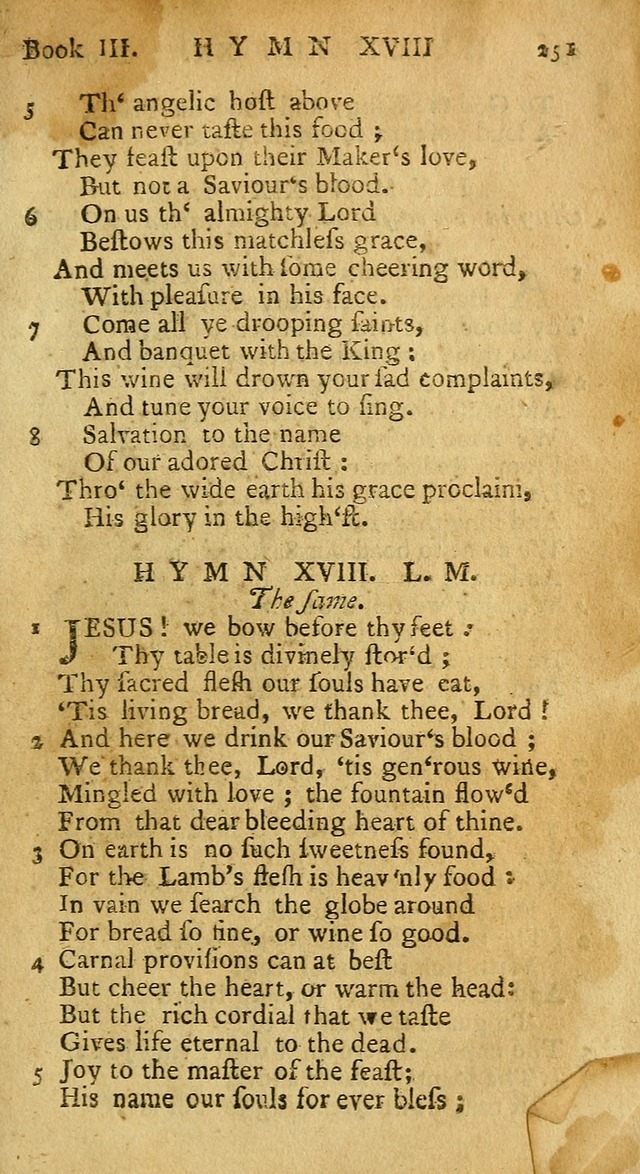 Hymns and Spiritual Songs, in Three Books: I. collected from the scriptures, II. composed on divine subjects, III. prepared for the Lord