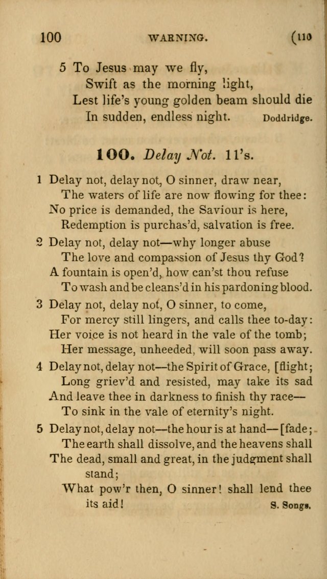 Hymns for Social Worship: selected from Watts, Doddridge, Newton, Cowper, Steele and others page 110