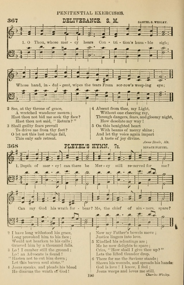 Hymn and Tune Book of the Methodist Episcopal Church, South (Round Note Ed.) page 190