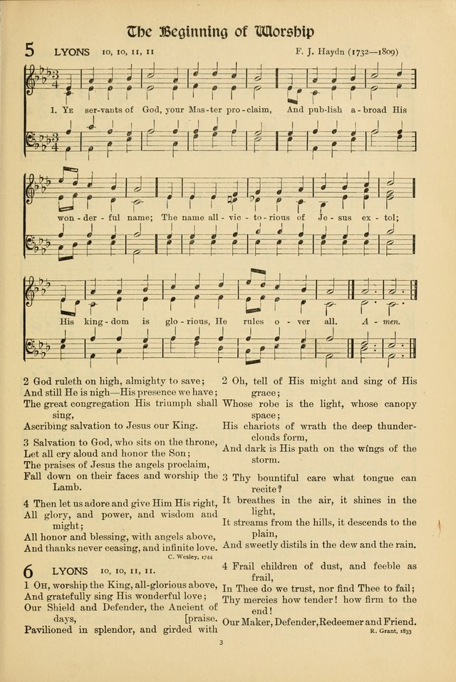 Hymns of Worship and Service. (Chapel ed.) page 3