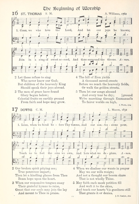Hymns of Worship and Service: College Edition page 12