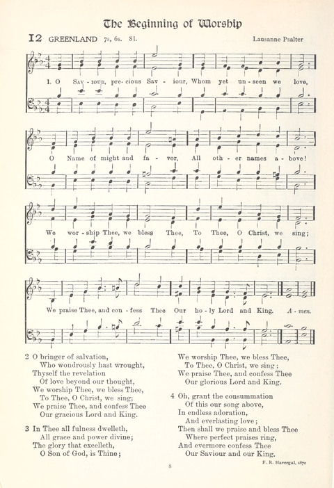 Hymns of Worship and Service: College Edition page 8