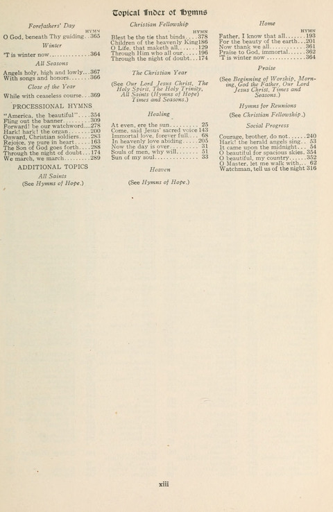 Hymns of Worship and Service: College Edition page xvi
