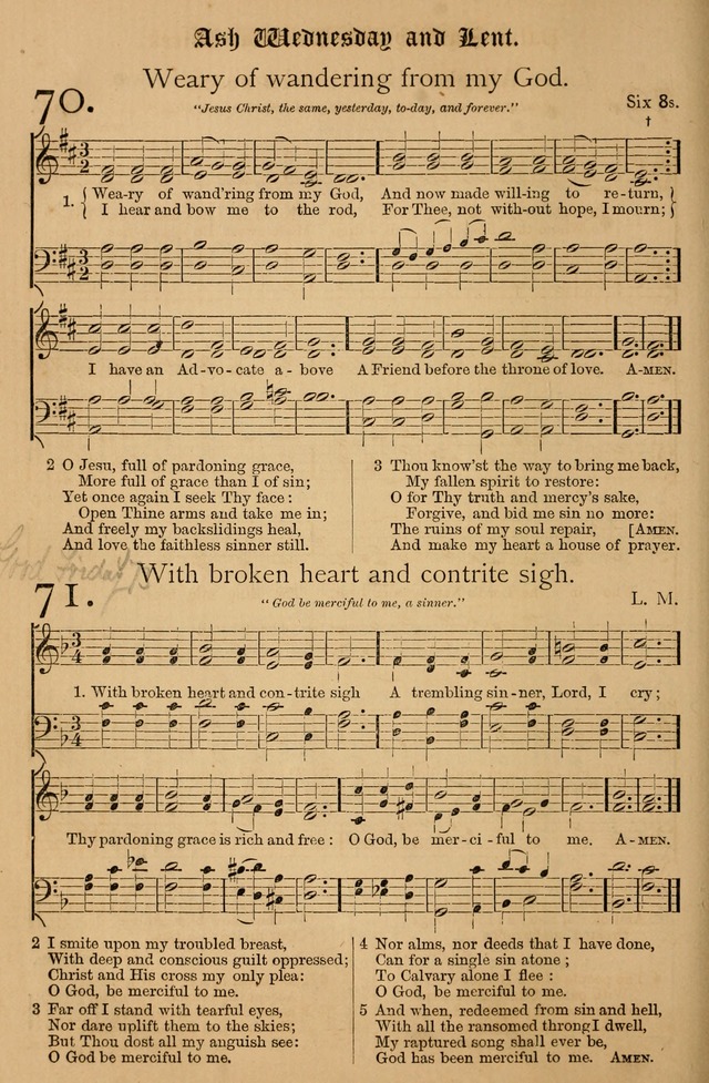 The Hymnal: with tunes old and new page 73