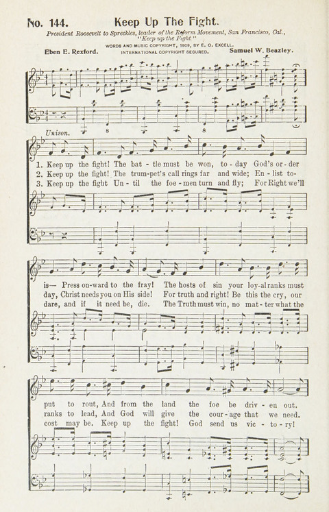 Hymns of Glory: for Sunday school, church, and revival meetings page 144
