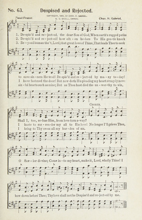 Hymns of Glory: for Sunday school, church, and revival meetings page 63
