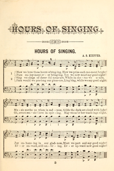 Hours of Singing: a collection of new music for juvenile classes, public schools, seminaries and the home circle page 3