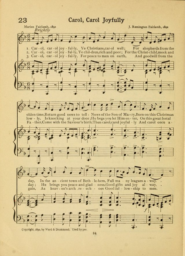 Junior Carols: a collection of sacred songs for Junior Societies, Sunday Schools, the Home Circle page 24