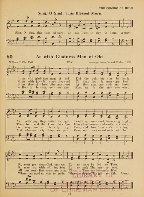 Junior Church School Hymnal: for use in the junior section of the church school, in the home, and in junior congragations (Teacher