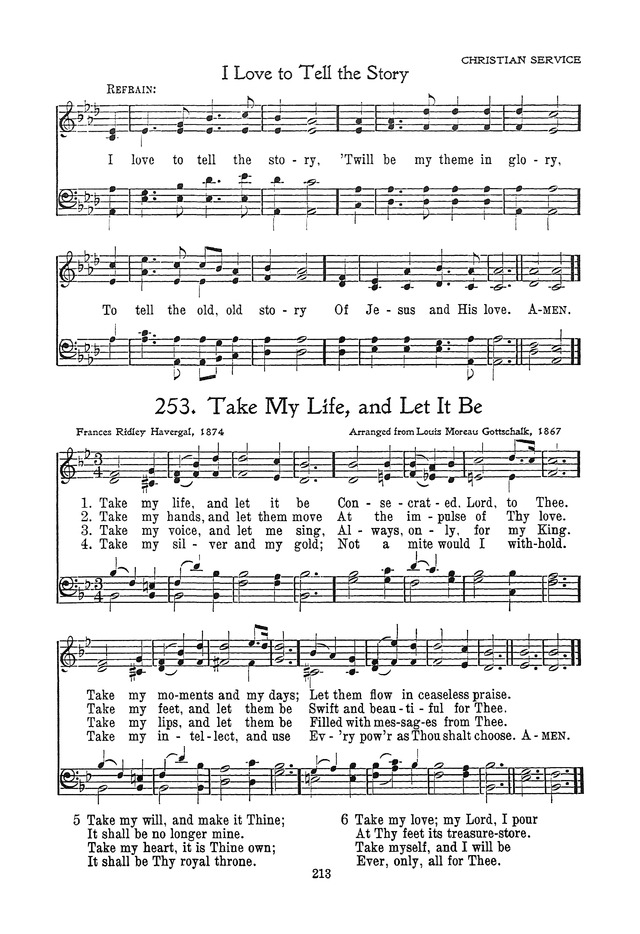 The Junior Hymnal, Containing Sunday School and Luther League Liturgy and Hymns for the Sunday School page 213