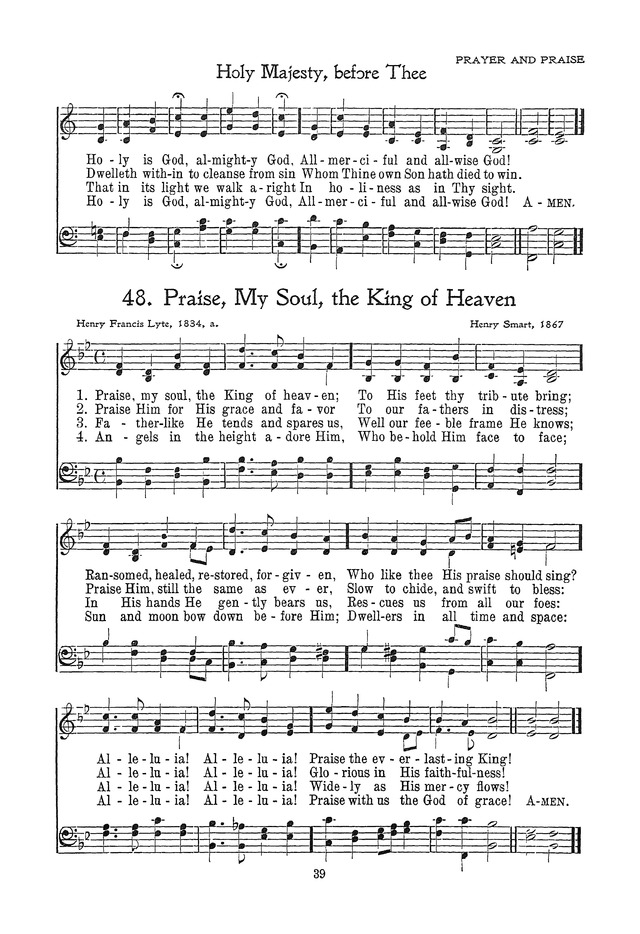 The Junior Hymnal, Containing Sunday School and Luther League Liturgy and Hymns for the Sunday School page 39