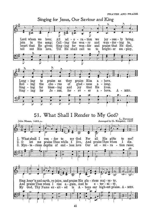 The Junior Hymnal, Containing Sunday School and Luther League Liturgy and Hymns for the Sunday School page 41