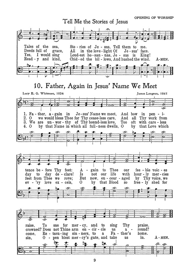 The Junior Hymnal, Containing Sunday School and Luther League Liturgy and Hymns for the Sunday School page 9