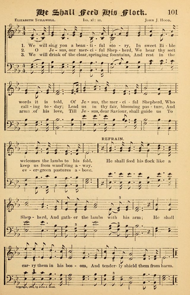 Junior Songs: a collection of sacred hymns and songs; for use in meetings of junior societies, Sunday Schools, etc. page 101