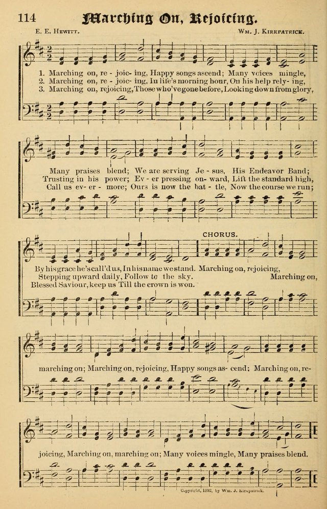 Junior Songs: a collection of sacred hymns and songs; for use in meetings of junior societies, Sunday Schools, etc. page 114