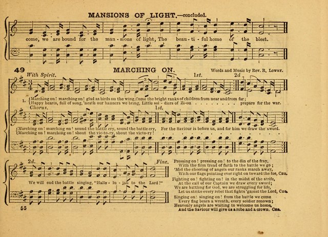 The Jewel: a selection of hymns and tunes for the Sabbath school, designed as a supplement to "The Gem" page 55