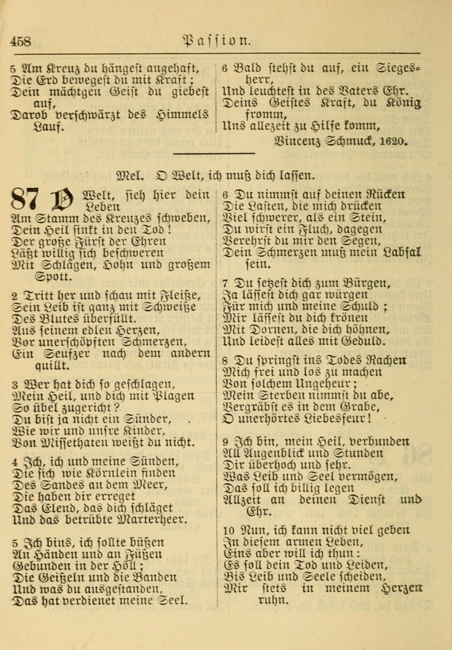 Kirchenbuch für Evangelisch-Lutherische Gemeinden: Herausgegeben von der Allgemeinen Versammlung der Evangelisch-Lutherischen Kirche in Nord Amerika (Neue und Verb. Aus.) page 458