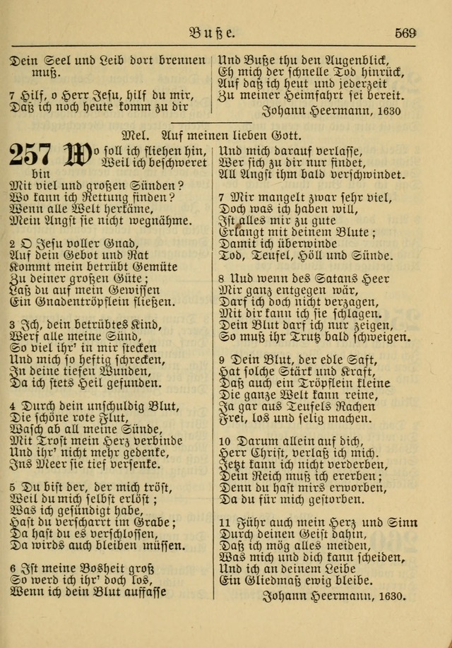 Kirchenbuch für Evangelisch-Lutherische Gemeinden: Herausgegeben von der Allgemeinen Versammlung der Evangelisch-Lutherischen Kirche in Nord Amerika (Neue und Verb. Aus.) page 569