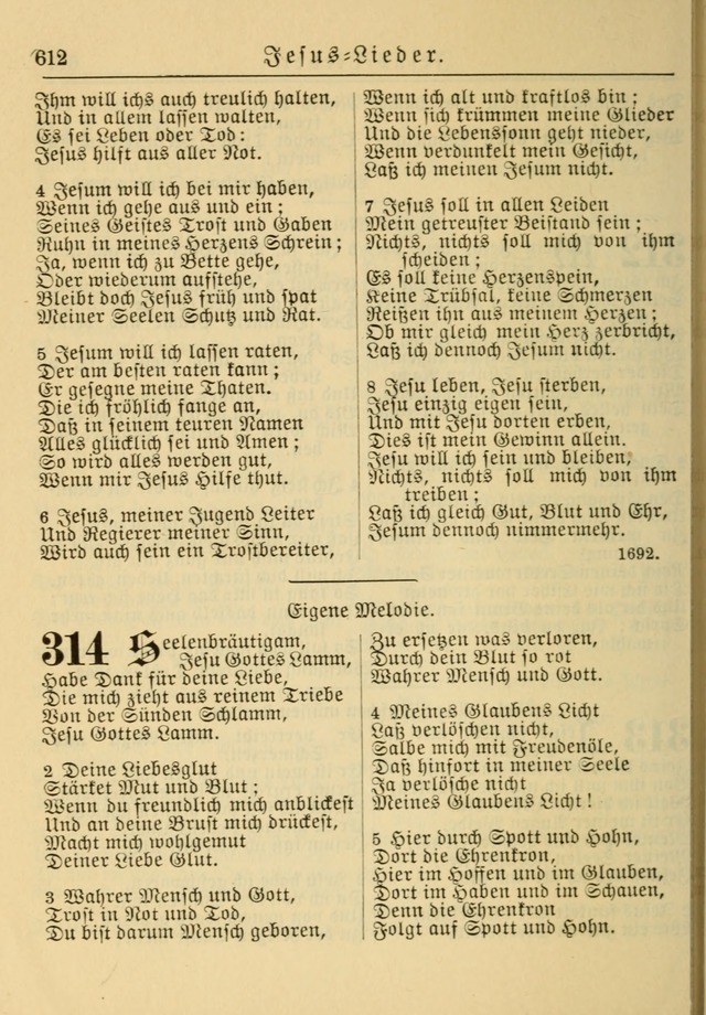 Kirchenbuch für Evangelisch-Lutherische Gemeinden: Herausgegeben von der Allgemeinen Versammlung der Evangelisch-Lutherischen Kirche in Nord Amerika (Neue und Verb. Aus.) page 612