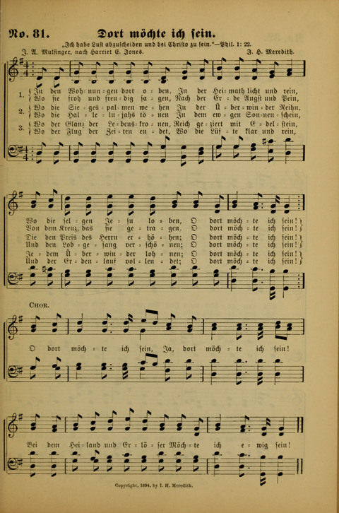 Die Kleine Palme: neueste Liedersammlung für Sonntagsculen und Jugendvereine sowie für Sonntag Abend und andere Gottesdienste page 81