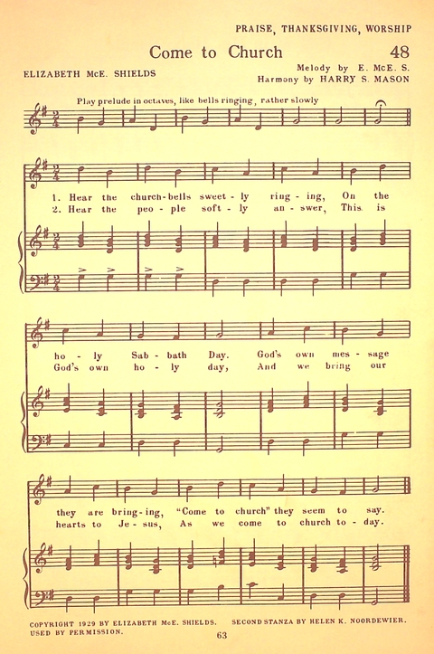 Let Youth Praise Him: a hymnal for Christian primary schools, Sunday schools and Christian homes page 62