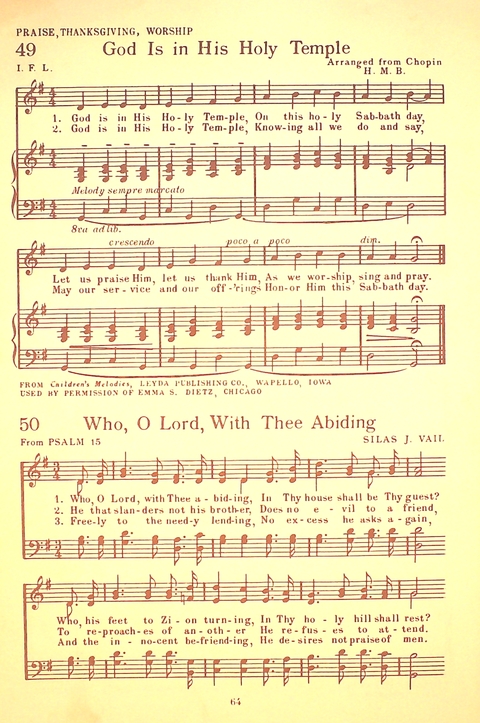 Let Youth Praise Him: a hymnal for Christian primary schools, Sunday schools and Christian homes page 63