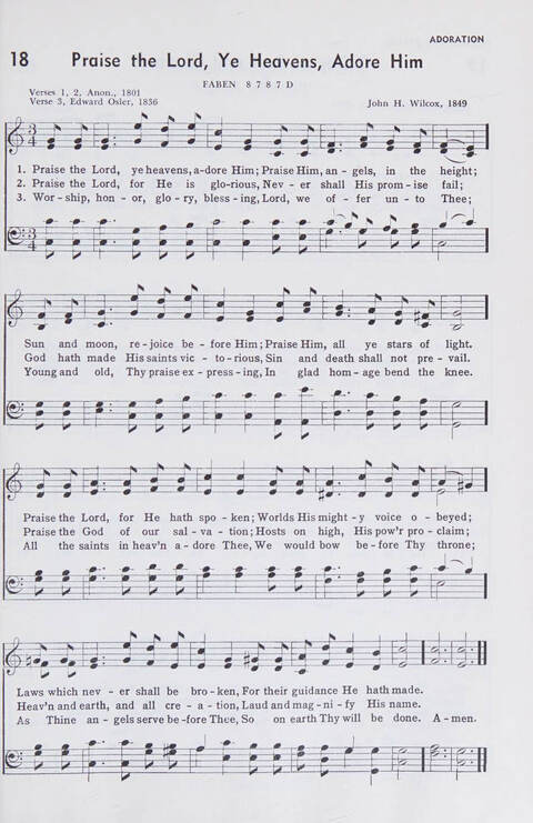 Church Hymnal: A Treasury of Hymns and Gospel Songs with responsive readings and aids to worship for public and private use page 15