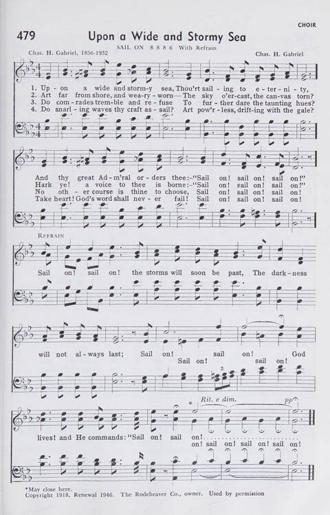 Church Hymnal: A Treasury of Hymns and Gospel Songs with responsive readings and aids to worship for public and private use page 429