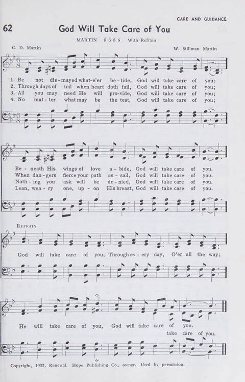 Church Hymnal: A Treasury of Hymns and Gospel Songs with responsive readings and aids to worship for public and private use page 51