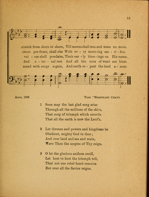 Missionary Hymnal: for the use of junior and juvenile missionary socieites page 13
