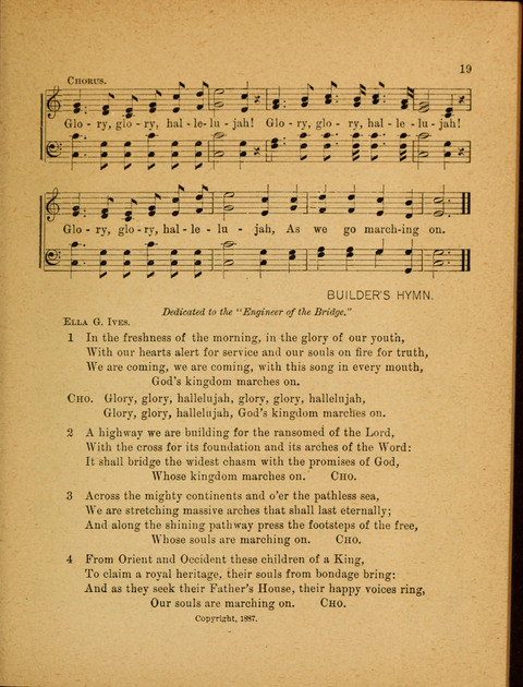 Missionary Hymnal: for the use of junior and juvenile missionary socieites page 19