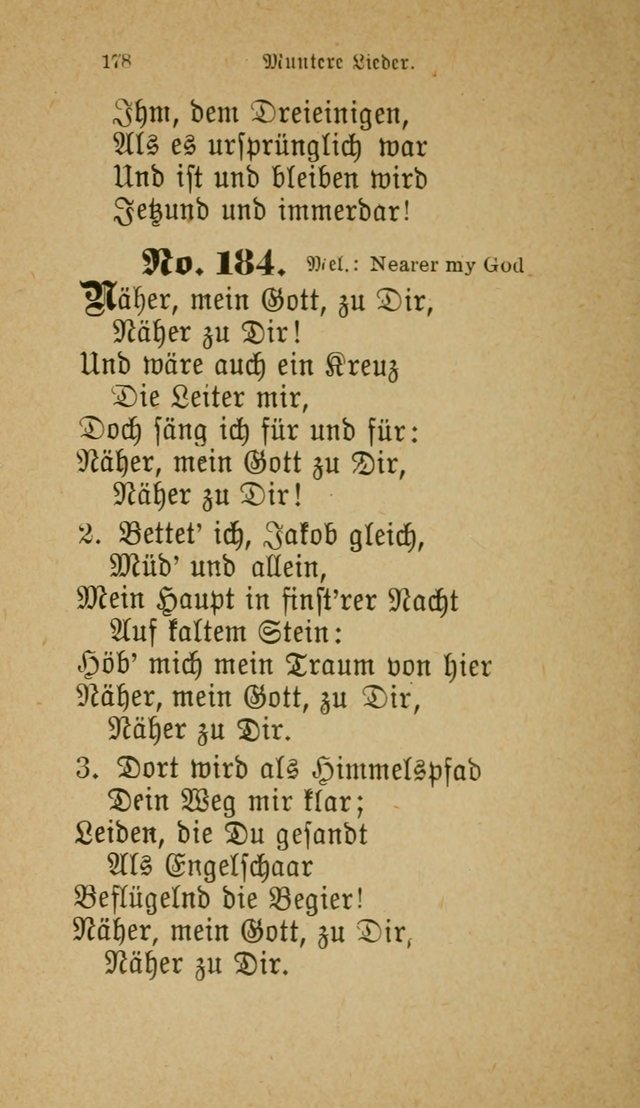 Muntere Lieder: Eine Sammlung der beliebtesten und brauchbarsten Gesänge für Sonntagsschulen und andere christlichen Versammlungen. 3. Aufl. page 183