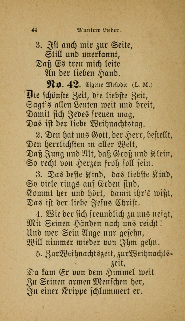 Muntere Lieder: Eine Sammlung der beliebtesten und brauchbarsten Gesänge für Sonntagsschulen und andere christlichen Versammlungen. 3. Aufl. page 49