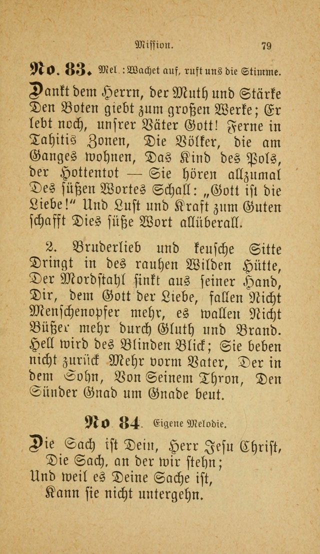 Muntere Lieder: Eine Sammlung der beliebtesten und brauchbarsten Gesänge für Sonntagsschulen und andere christlichen Versammlungen. 3. Aufl. page 84