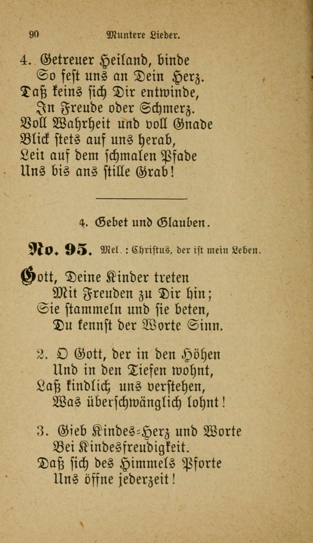 Muntere Lieder: Eine Sammlung der beliebtesten und brauchbarsten Gesänge für Sonntagsschulen und andere christlichen Versammlungen. 3. Aufl. page 95