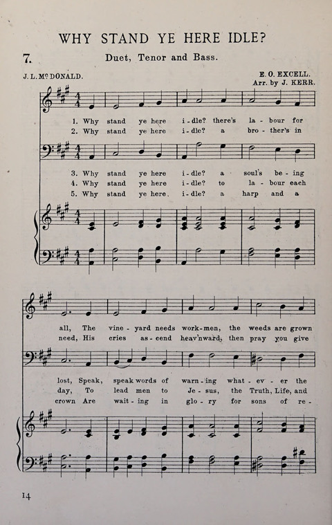 Manly Praise: A Collection of Solos, Quartets, and Choruses, for the Evangelistic Meetings, etc. page 14