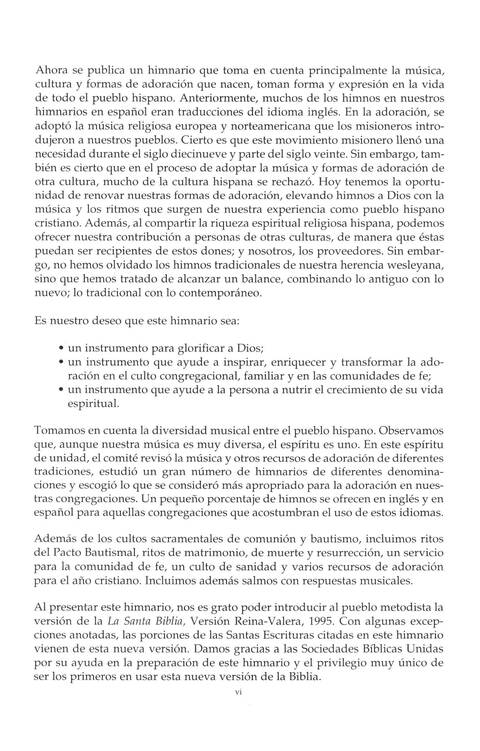 Mil Voces para Celebrar: Himnario Metodista page iv