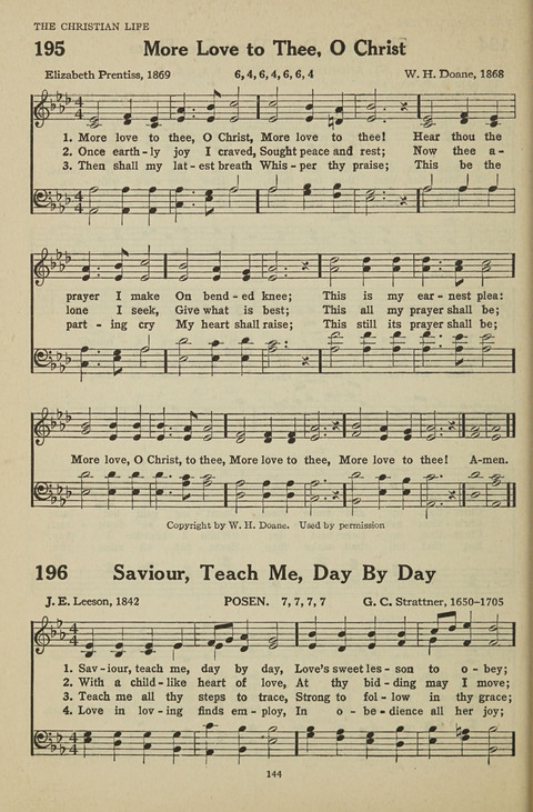 New Baptist Hymnal: containing standard and Gospel hymns and responsive readings page 144